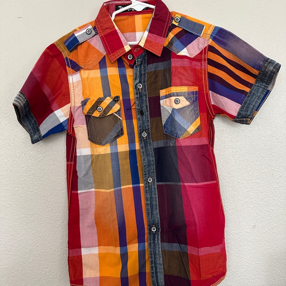Tango Kids 100% Cotton Colorful Plaid Kids Shirt